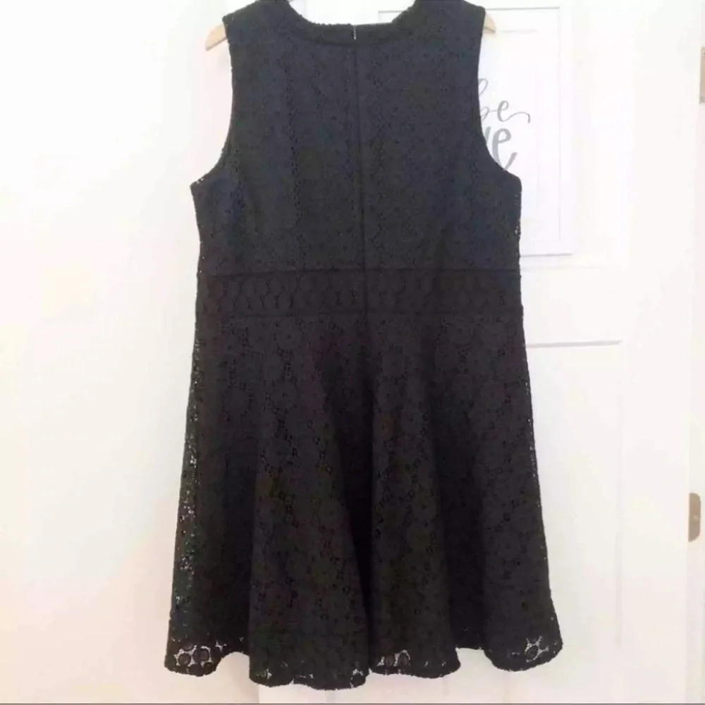 NWT CHARTER CLUB Fit & Flare Lace Overlay Black Knee Length Dress Plus Size 4X - Picture 5 of 10